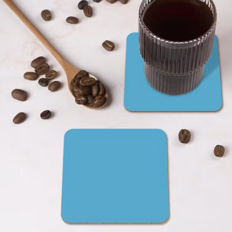 Ocean - Teal - Blauw onderzetter kurk middel 366 -sfeer2
