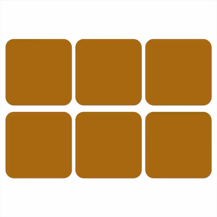 Ocre - Gold - Geel onderzetter kurk middel 366 -3d