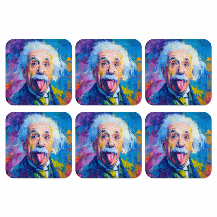 Oude man - Expressief - Kleurrijk onderzetter kurk middel -3d
