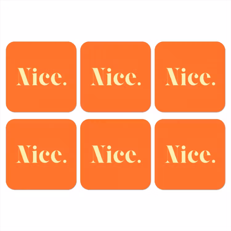Oranje - Gebroken wit - Nice onderzetter kurk middel -3d
