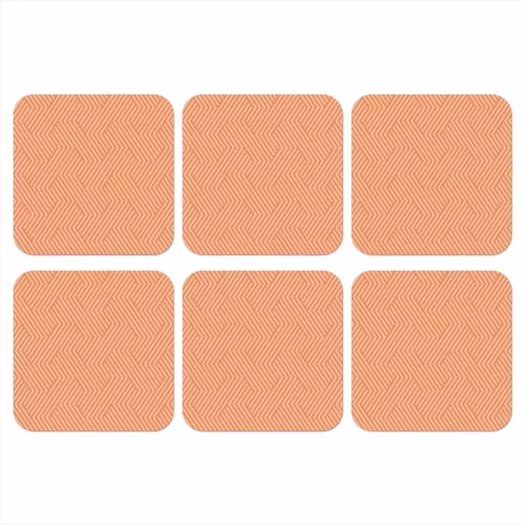 Oranje - Strepen - Patroon onderzetter kurk middel 366 -3d
