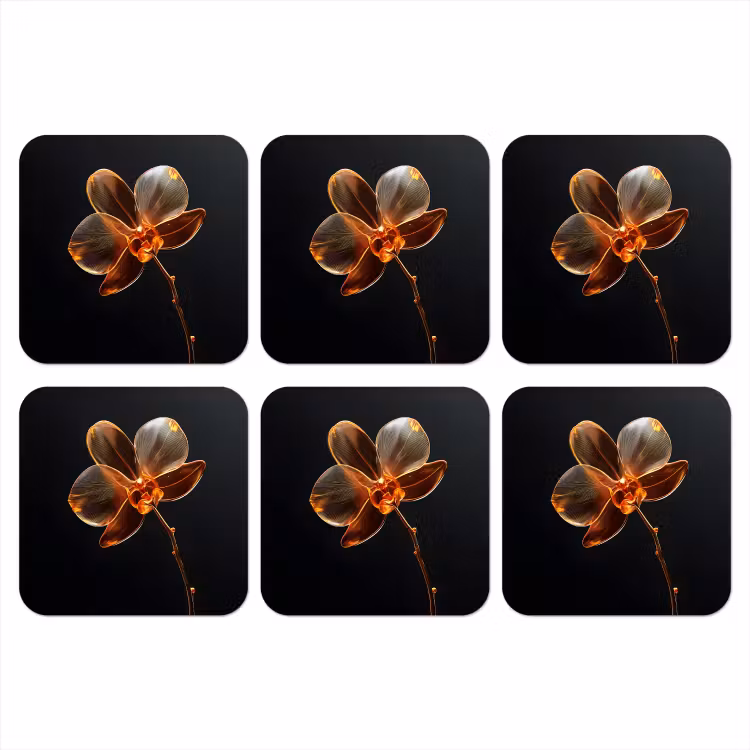 Orchidee - Doorzichtig - Bloem onderzetter kurk middel -3d