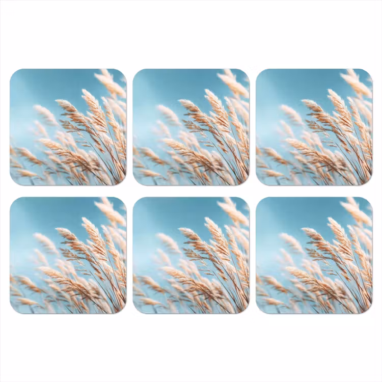 Siergras - Wind - Lichtbruin onderzetter kurk middel -3d