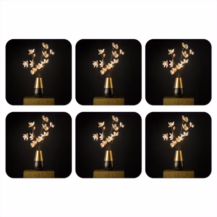Sierlijk - Boeket - Goud - Vaas onderzetter kurk middel -3d