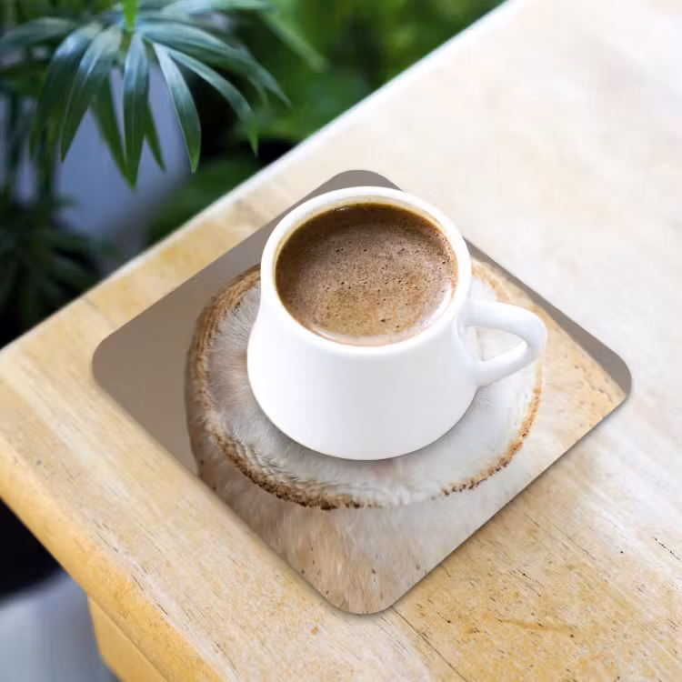 Uil - Bruin - Wit onderzetter kurk middel -sfeer5