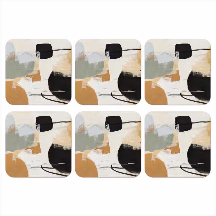 Paint - Abstract - Kleuren onderzetter kurk middel -3d