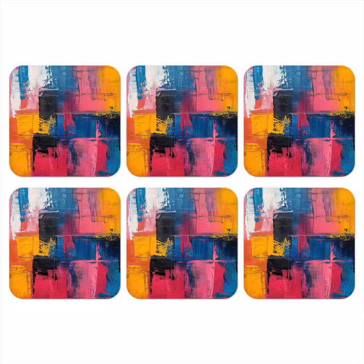 Verflook - Kunst - Modern - Abstract onderzetter kurk middel -3d