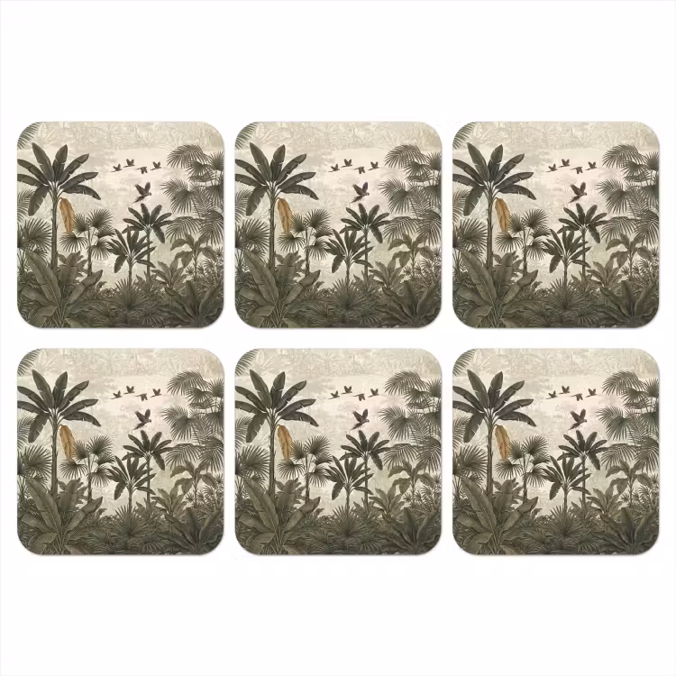 Papagaaien - Jungle - Tropisch - Green onderzetter kurk middel -3d