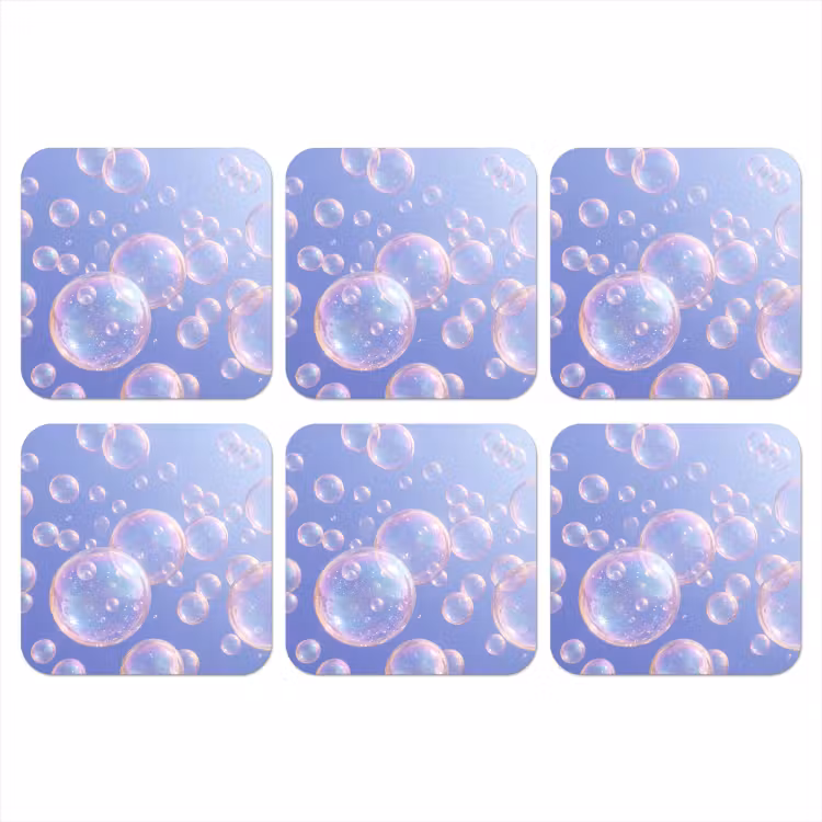 Pastel - Bubbels - Dromerig onderzetter kurk middel -3d