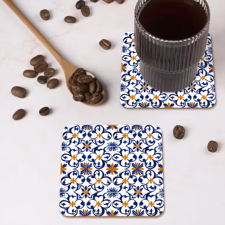 Patroon - Modern - Kleurrijk onderzetter kurk middel 366 -sfeer2