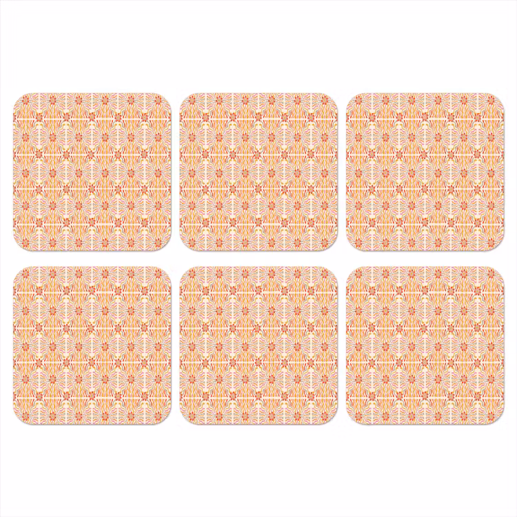 Patroon - Retro - Kleur onderzetter kurk middel 366 -3d