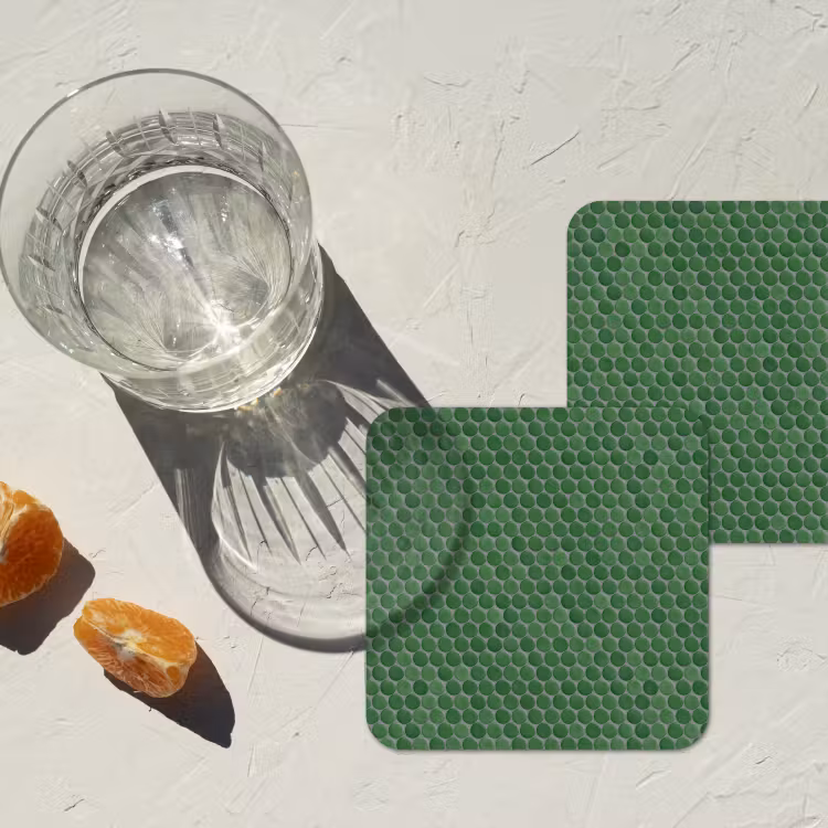 Penny - Mozaïek - Bosgroen - Green onderzetter kurk middel 366 -sfeer4