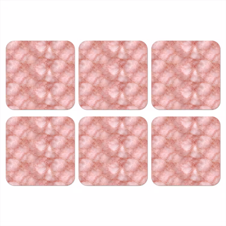 Roze - Kwarts - Goud - Marmer onderzetter kurk middel 366 -3d