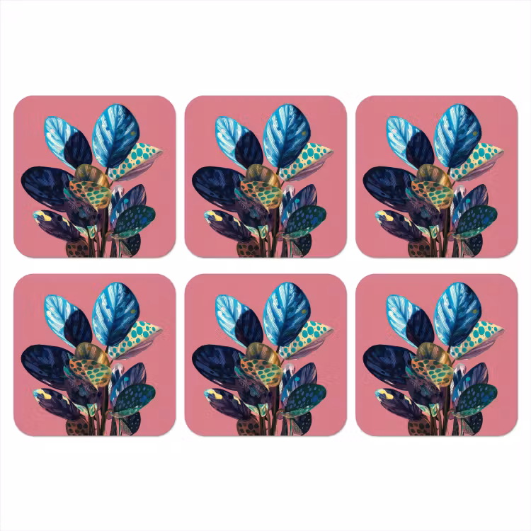 Plant - Bladeren - Stippen - Abstract onderzetter kurk middel -3d