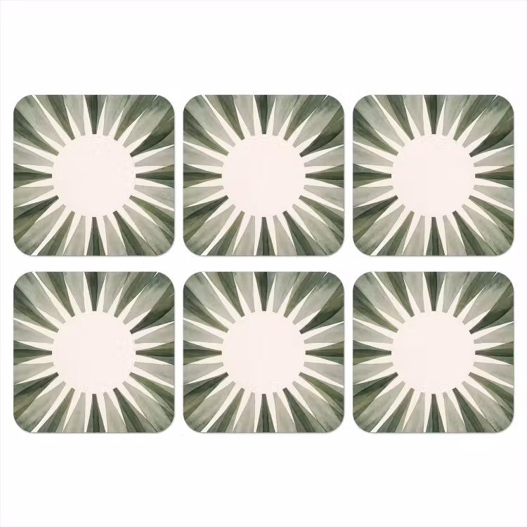 Planten - Abstract - Waterverf - Groen - Natuur onderzetter kurk middel -3d