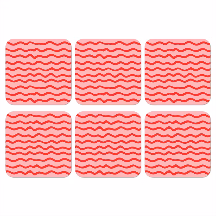 Speels - Patroon - Rood onderzetter kurk middel 366 -3d