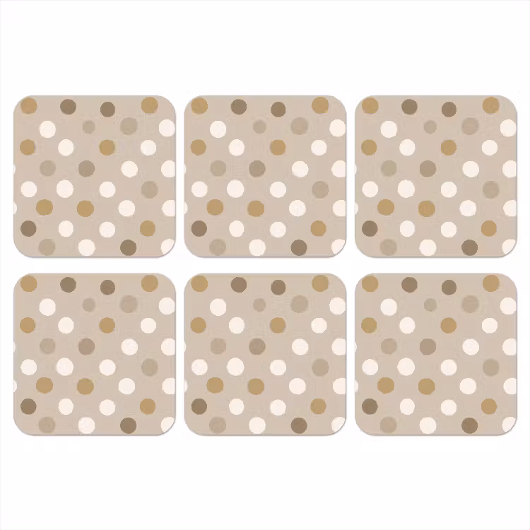 Polka - Dots - Beige onderzetter kurk middel 366 -3d