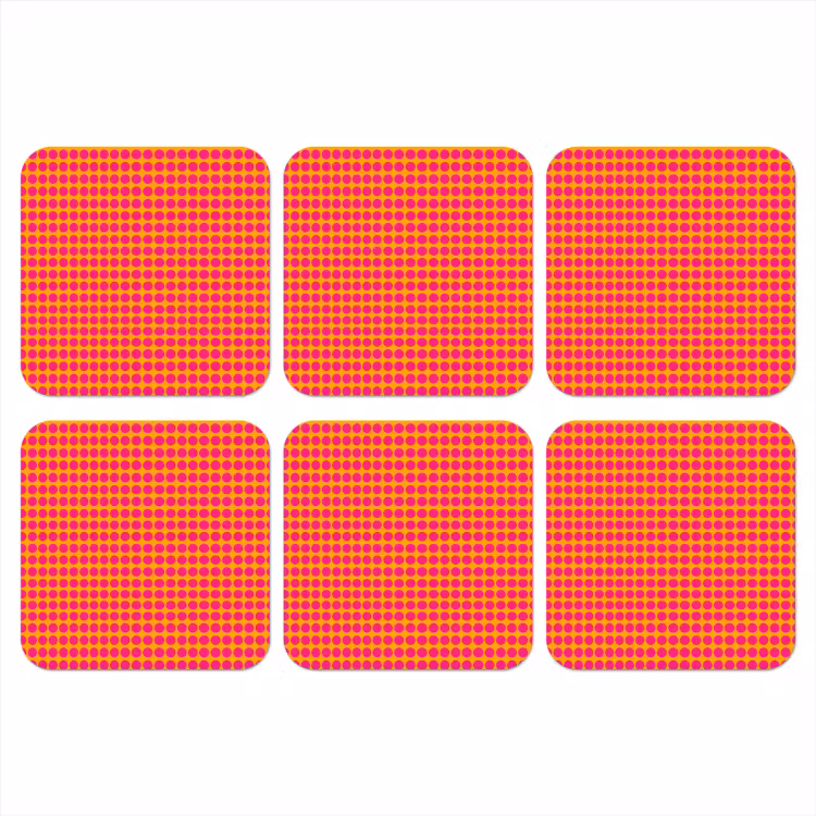 Stippen - Patroon - Oranje onderzetter kurk middel 366 -3d