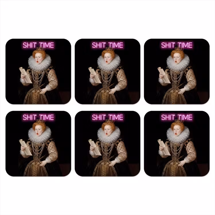 Portret - Humor - Neon onderzetter kurk middel -3d