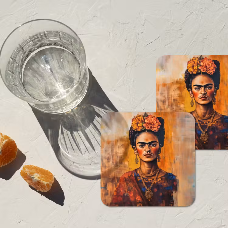 Portret - Sieraden - Schilderachtig onderzetter kurk middel -sfeer4