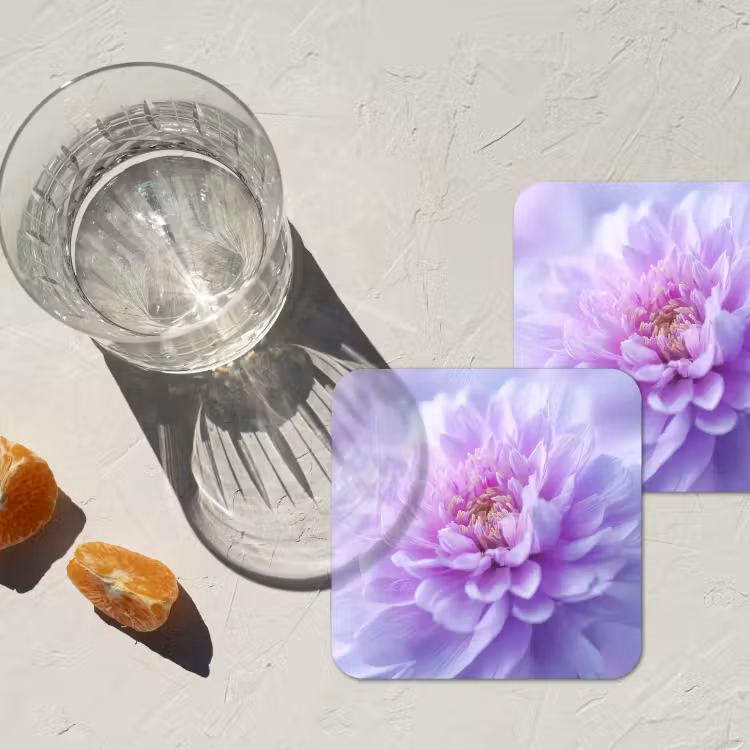 Paars - Dahlia - Dromerig onderzetter kurk middel -sfeer4