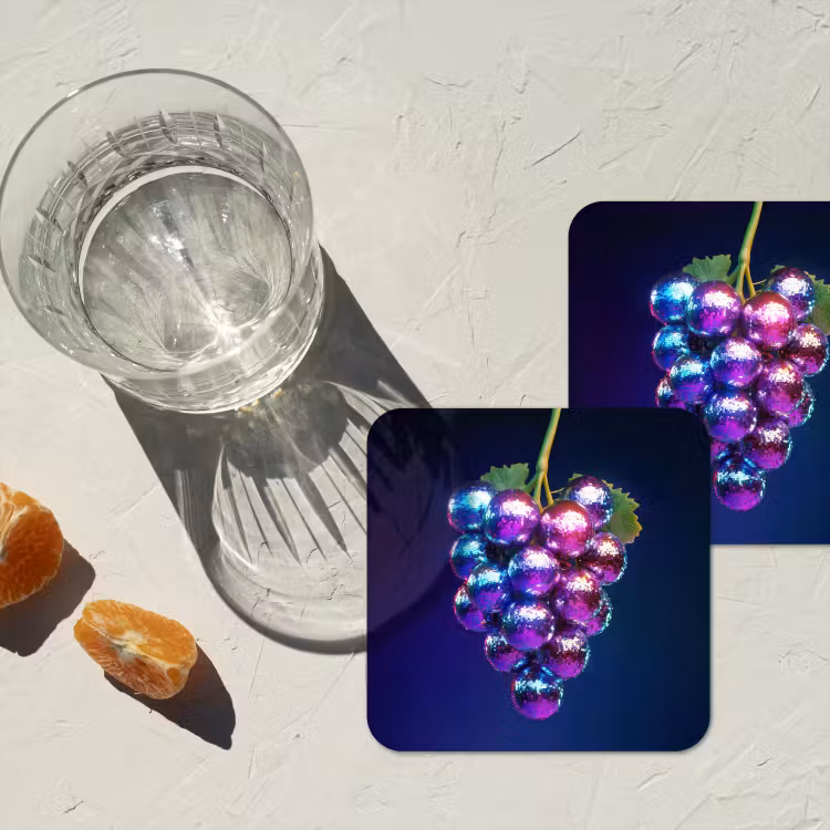 Paars - Disco - Feest - Druif onderzetter kurk middel -sfeer4