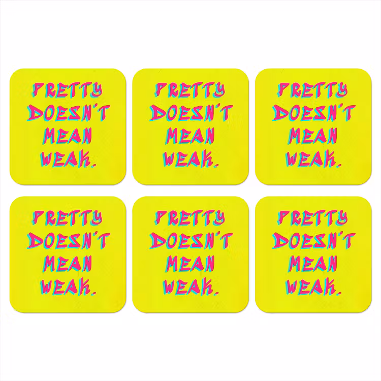 Quote - Minimalistisch - Kleurrijk onderzetter kurk middel -3d