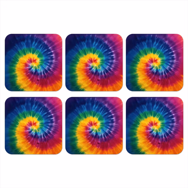 Regenboogkleuren - Spiraal - Kleurrijk onderzetter kurk middel -3d