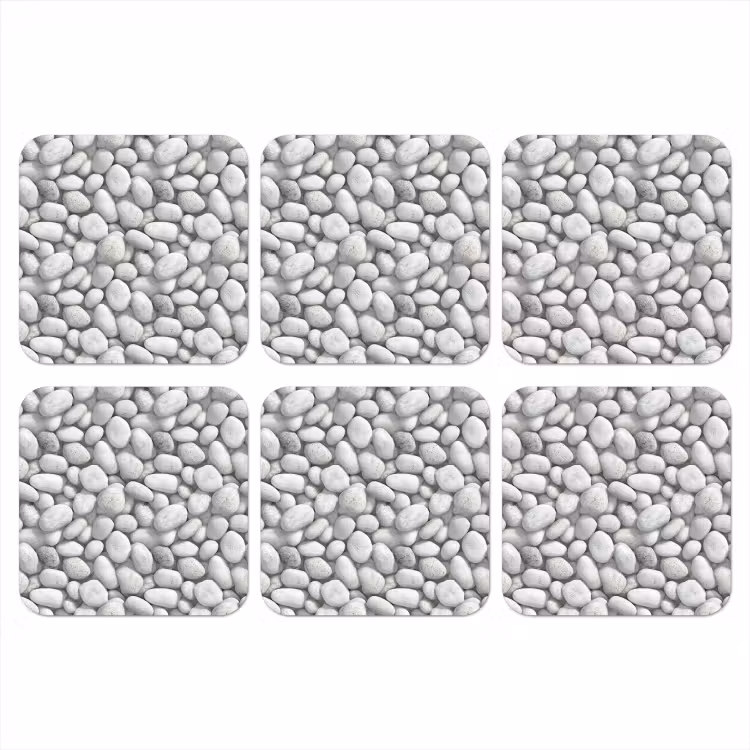 Steentjes - Grijs - Ovaal onderzetter kurk middel 366 -3d