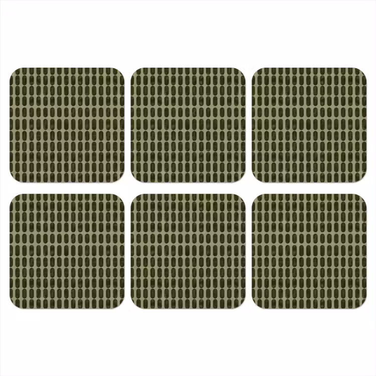 Ritmisch - Effect - Groen onderzetter kurk middel 366 -3d