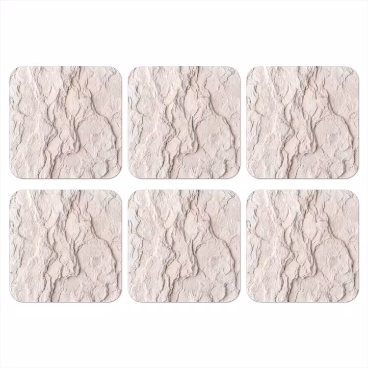 Rots - Structuur - Natuur - Beige - Abstract onderzetter kurk middel -3d