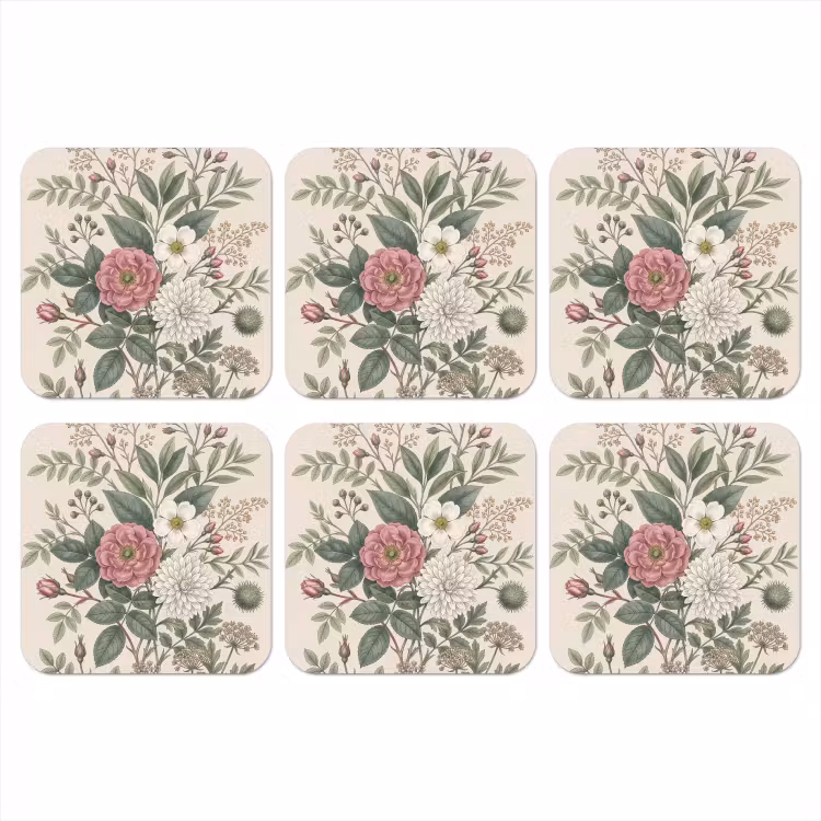 Romantisch - Design - Kleurrijk onderzetter kurk middel -3d