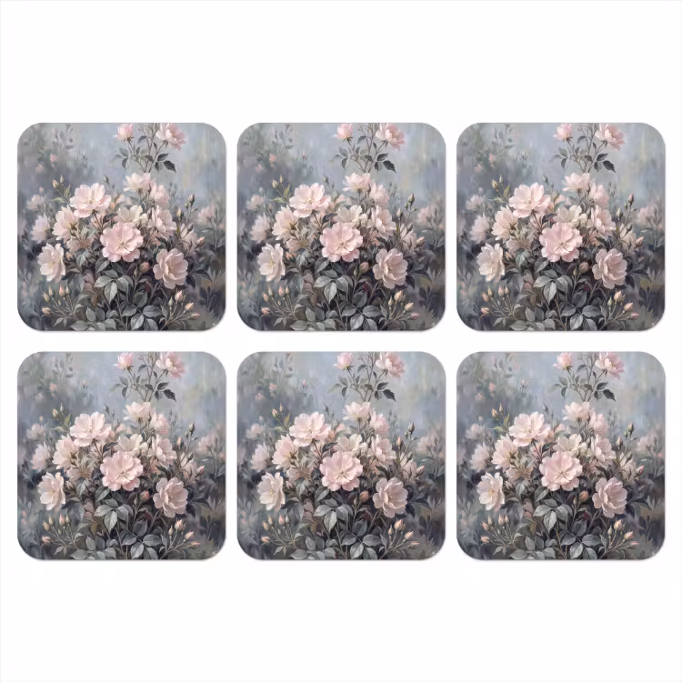 Rozen - Illustratie - Roze onderzetter kurk middel -3d
