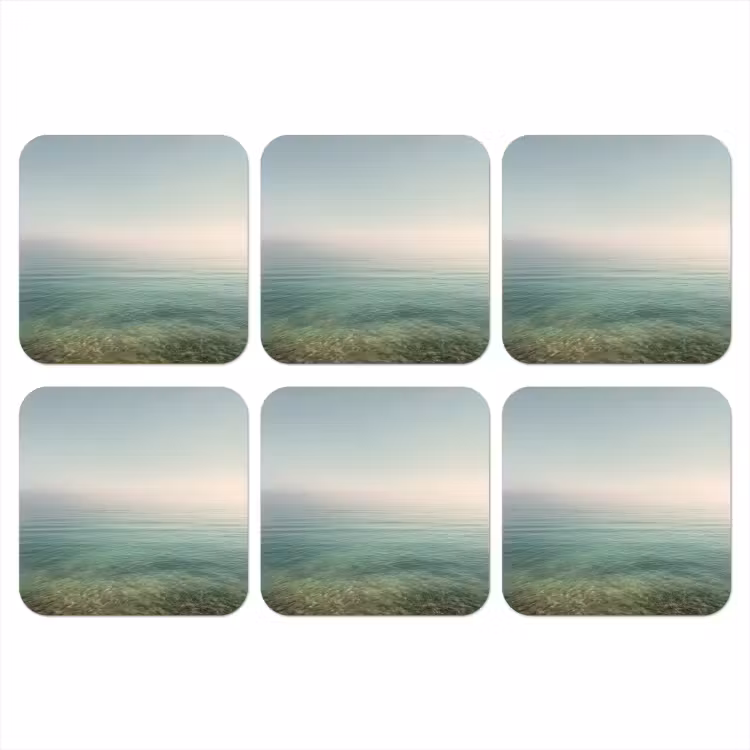 Zee - Horizon - Blauw - Mist onderzetter kurk middel -3d