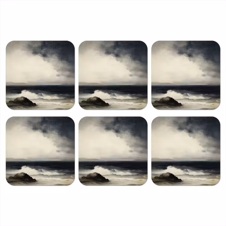 Zee - Rotsen - Storm onderzetter kurk middel -3d