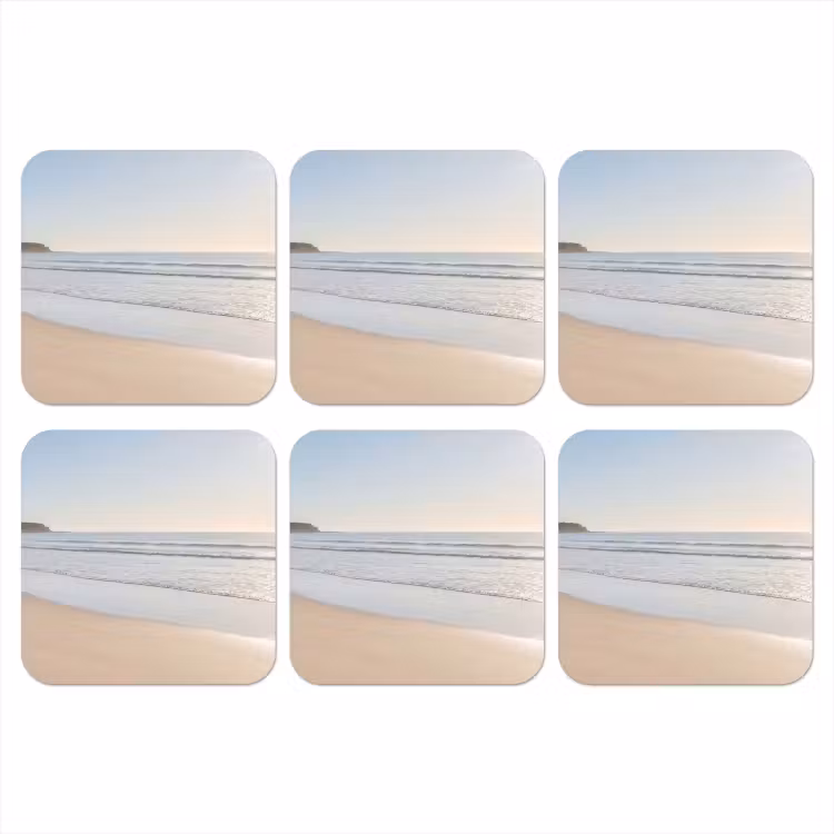 Zee - Zon - Zand onderzetter kurk middel -3d