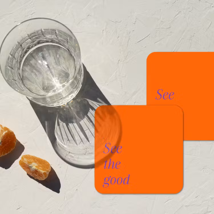 See te good - Paars - Oranje onderzetter kurk middel -sfeer4