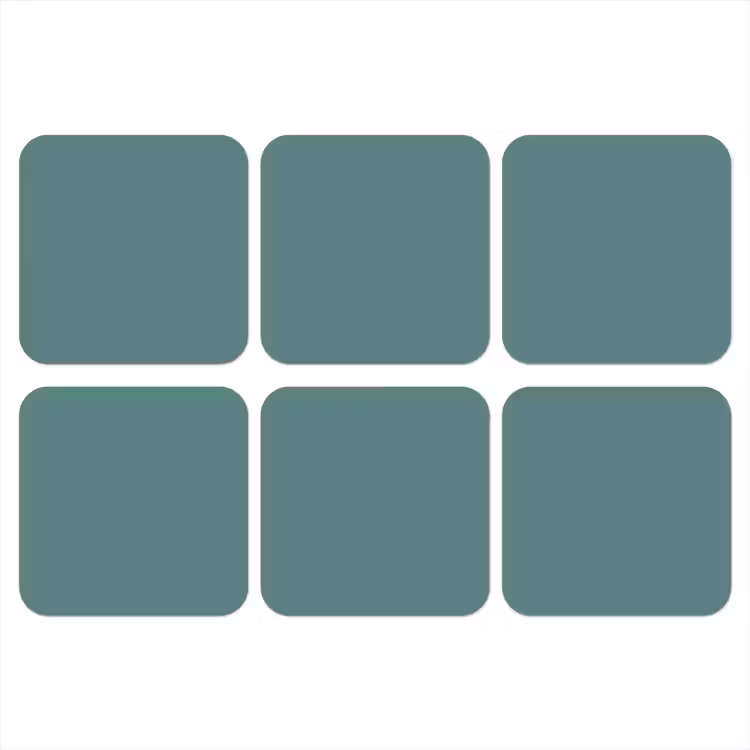 Serene - Teal - Blauw onderzetter kurk middel 366 -3d