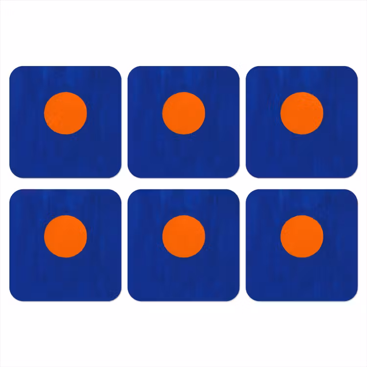 Vorm - Rond - Minimalistisch - Blauw onderzetter kurk middel -3d