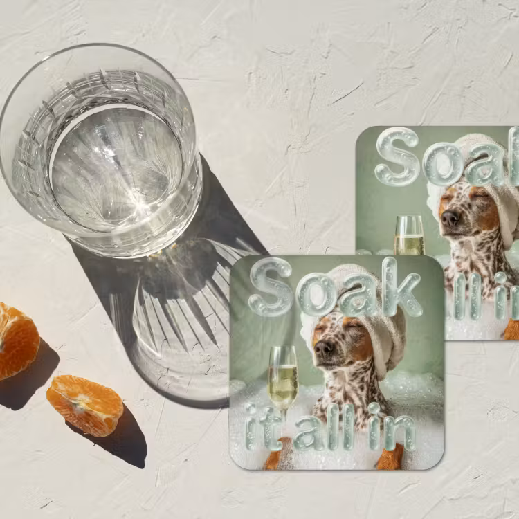 Soak it all in - Hond - Bad onderzetter kurk middel -sfeer4