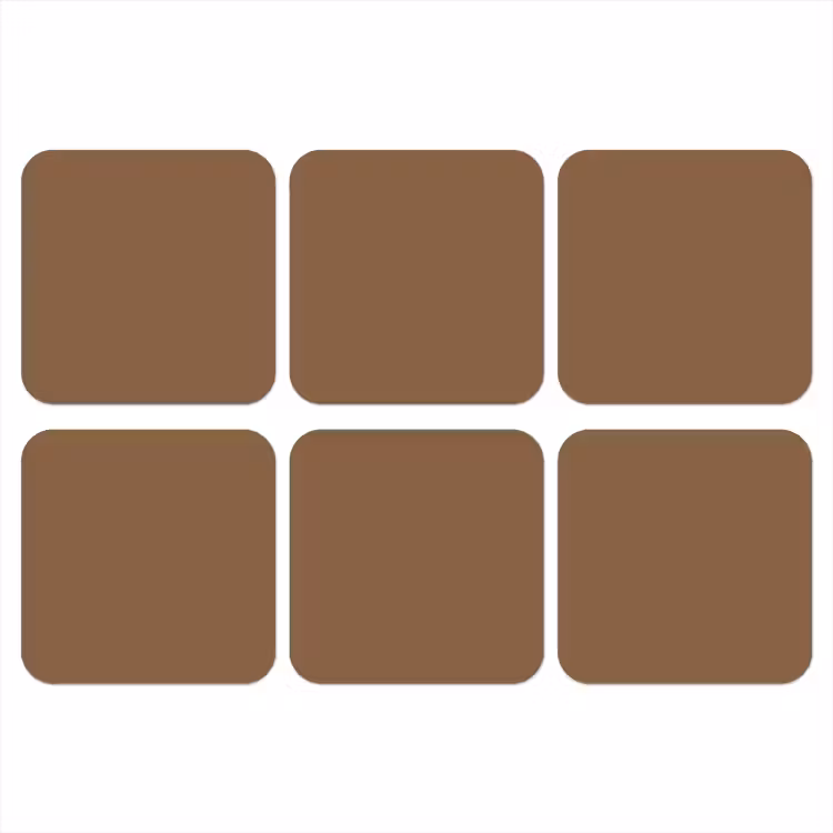 Soft - Walnut - Bruin onderzetter kurk middel 366 -3d