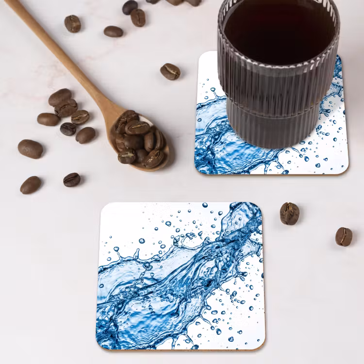 Spash - Water - Blauw onderzetter kurk middel -sfeer2
