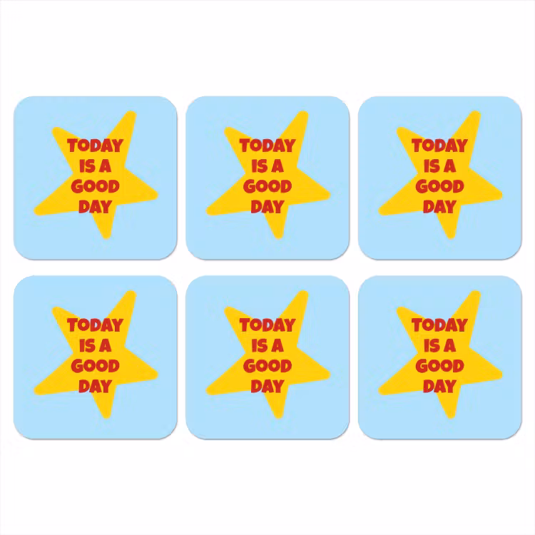 Ster - Today is a good day - Blauw onderzetter kurk middel -3d