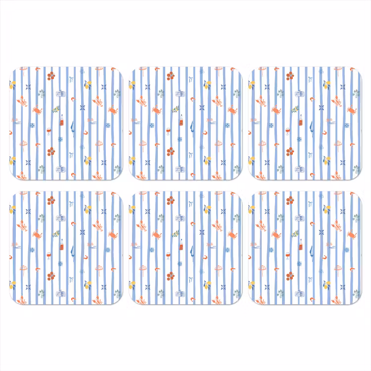 Zee - Sfeer - Strand - Blauw onderzetter kurk middel 366 -3d