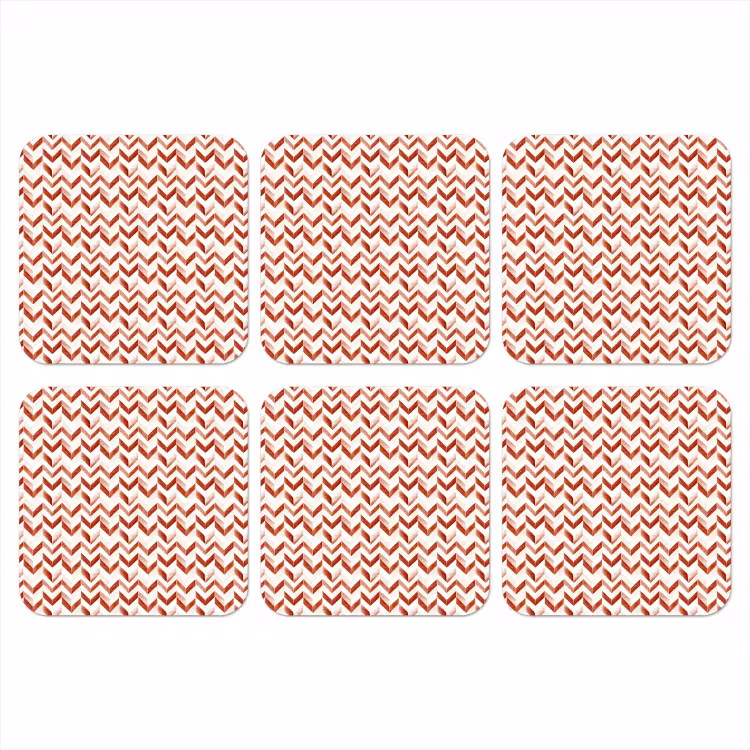 Strepen - Rood - Wit - Patroon onderzetter kurk middel 366 -3d