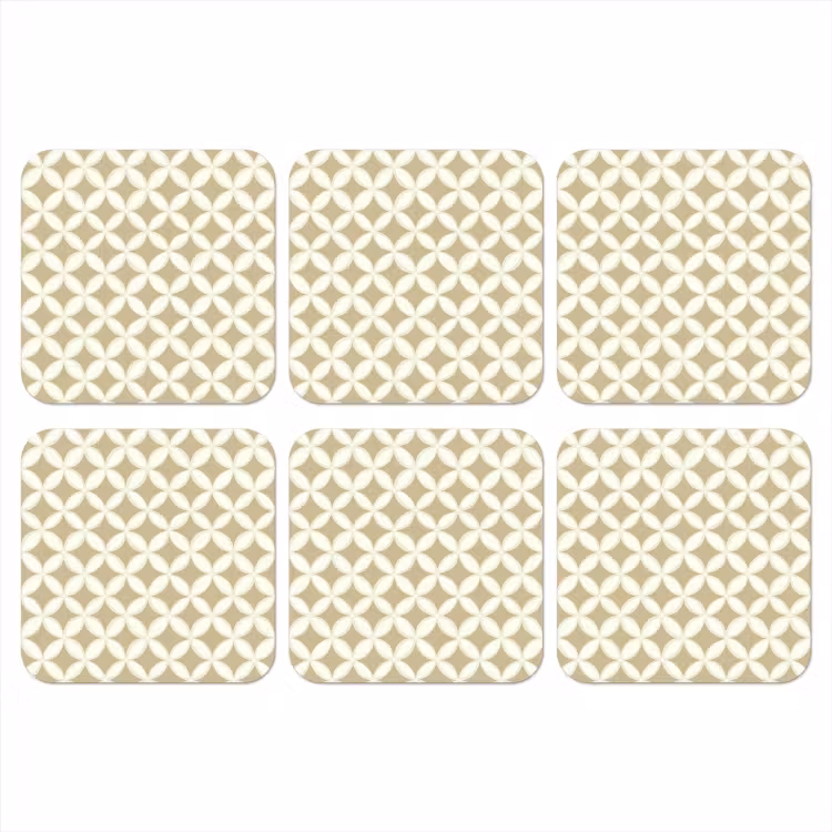 Symmetrisch - Motief - Beige onderzetter kurk middel 366 -3d