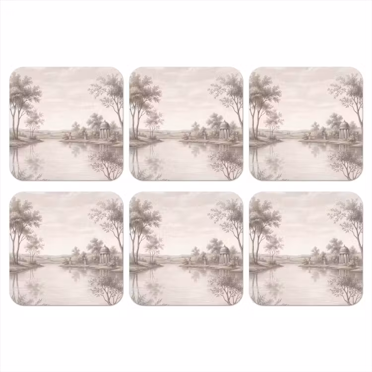 Terras - Water - Natuur - Landschap onderzetter kurk middel -3d