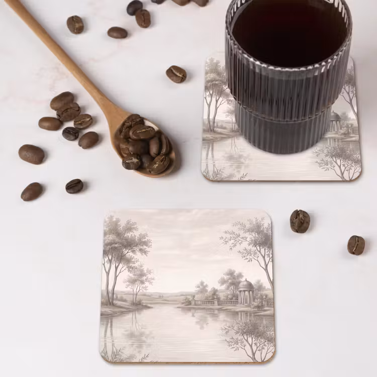Terras - Water - Natuur - Landschap onderzetter kurk middel -sfeer2