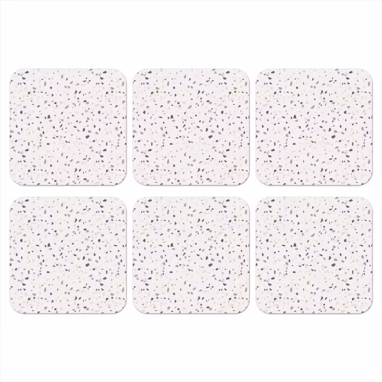 Terrazzo -  Patroon  -  Créme onderzetter kurk middel 366 -3d
