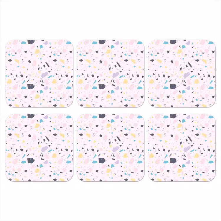Terrazzo - Patroon - Zacht - Snoep onderzetter kurk middel 366 -3d